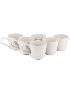 Bee and Willow Milbrook 6 Piece 15 Ounce Stoneware Mug Set in Speckle White