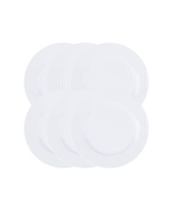 Our Table Simply White 6 Piece 8 Inch Porcelain Salad Plate Set